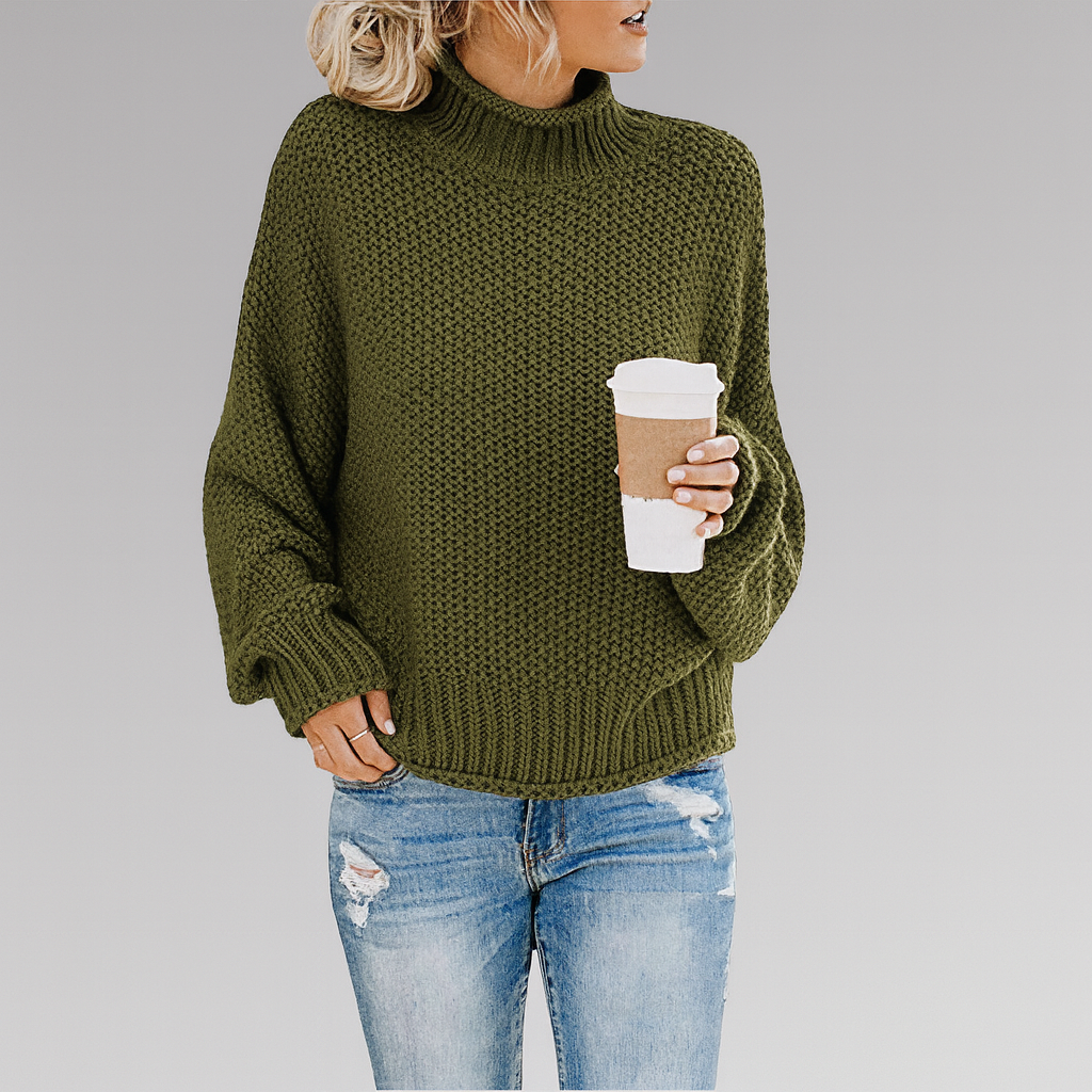 Grovstickad Rullkragepullover – Bekväm värme med en ansträngning av stil