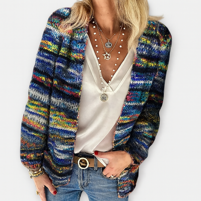 Färgglad Stickad Cardigan – Uttrycksfulla Färgaccenter