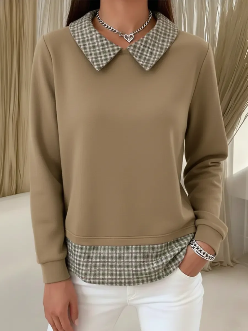 Maura – Tröja med rutigt krage