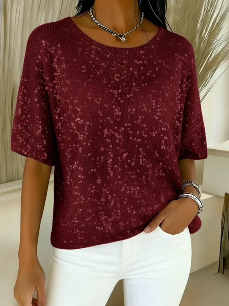 Livia – Elegant topp med subtil lyster